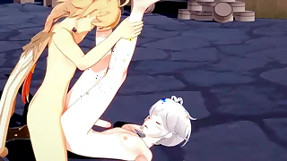 Genshin Impact Yaoi - Aether and Kazuha Footjob and bareback yon creampie - Sissy crossdress Japanese Asian Manga Anime Film  Fun Porn Gay